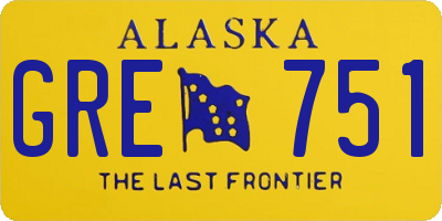 AK license plate GRE751