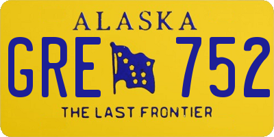 AK license plate GRE752