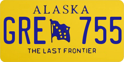 AK license plate GRE755