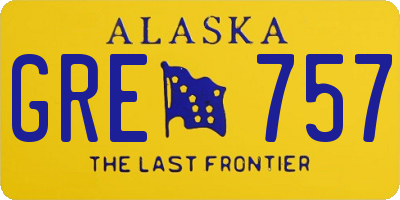AK license plate GRE757