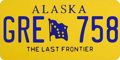 AK license plate GRE758