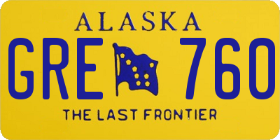 AK license plate GRE760