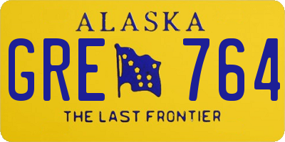 AK license plate GRE764