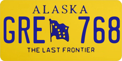 AK license plate GRE768