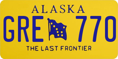 AK license plate GRE770