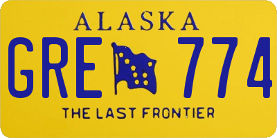 AK license plate GRE774