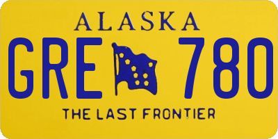 AK license plate GRE780