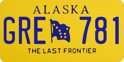 AK license plate GRE781