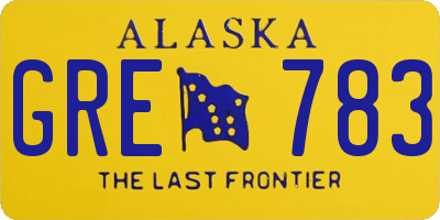 AK license plate GRE783