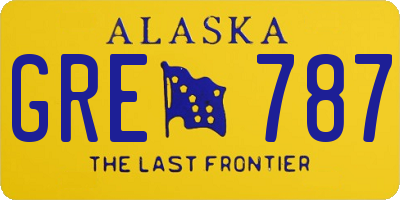 AK license plate GRE787