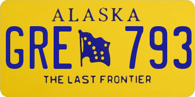 AK license plate GRE793