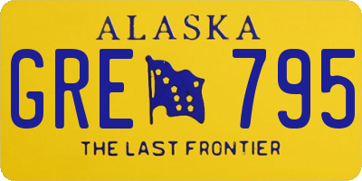 AK license plate GRE795