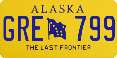 AK license plate GRE799