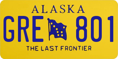 AK license plate GRE801