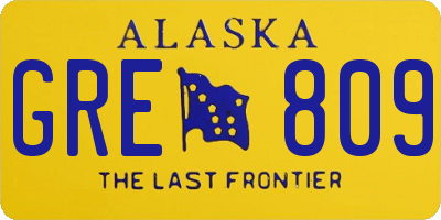 AK license plate GRE809