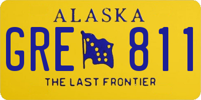 AK license plate GRE811