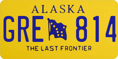 AK license plate GRE814