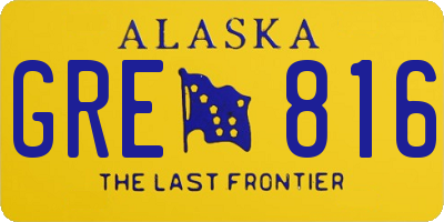 AK license plate GRE816