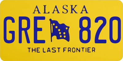 AK license plate GRE820
