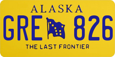 AK license plate GRE826