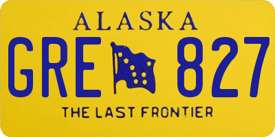 AK license plate GRE827