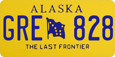 AK license plate GRE828