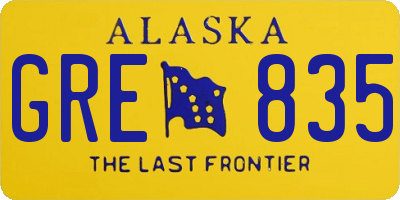AK license plate GRE835