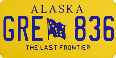 AK license plate GRE836