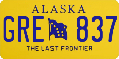 AK license plate GRE837