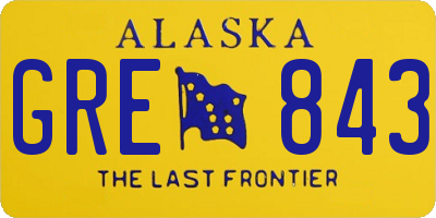 AK license plate GRE843