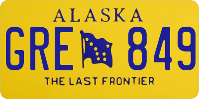 AK license plate GRE849