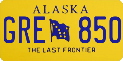 AK license plate GRE850