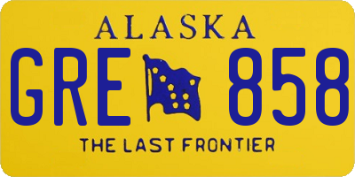 AK license plate GRE858