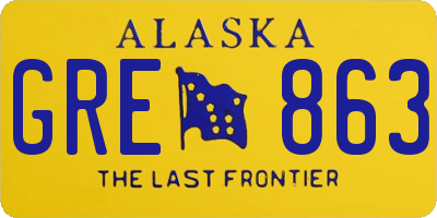 AK license plate GRE863