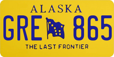 AK license plate GRE865