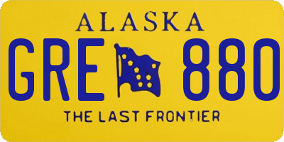 AK license plate GRE880
