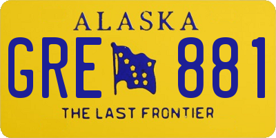 AK license plate GRE881