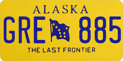 AK license plate GRE885