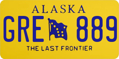 AK license plate GRE889