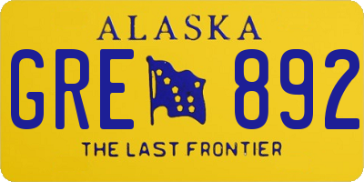 AK license plate GRE892