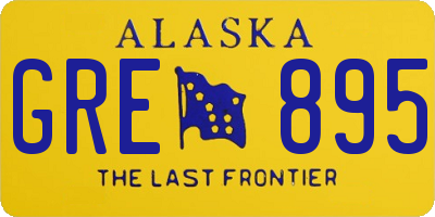 AK license plate GRE895