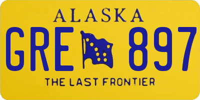 AK license plate GRE897
