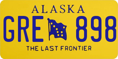 AK license plate GRE898