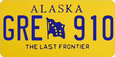 AK license plate GRE910