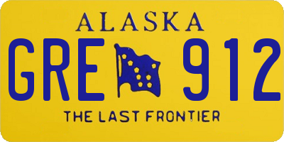 AK license plate GRE912