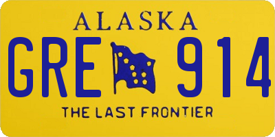 AK license plate GRE914