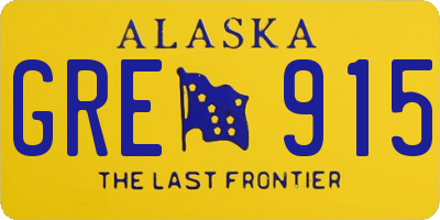 AK license plate GRE915