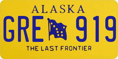 AK license plate GRE919