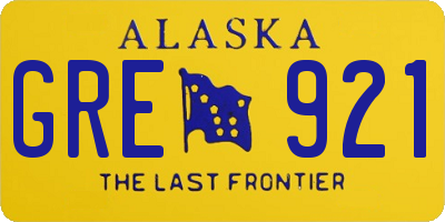 AK license plate GRE921