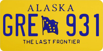 AK license plate GRE931